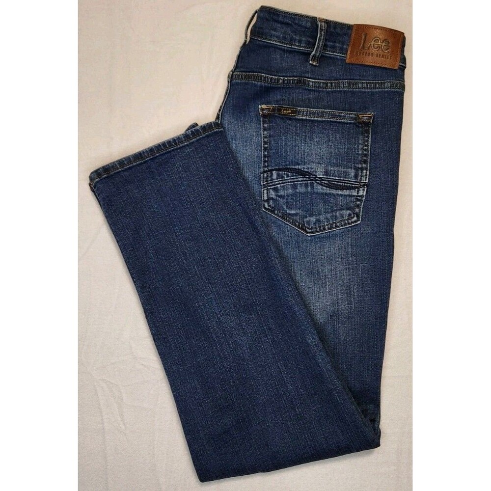 Lee Straight Fit Straight Leg Jeans 38x32 Mens Denim Measurements in Description